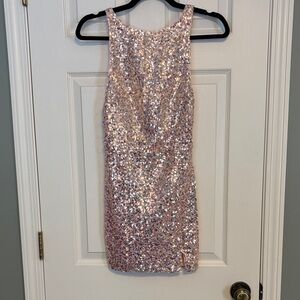 Hello Molly Sparkling Pink Sequin Mini Dress